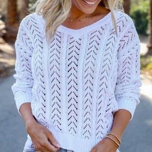 Hollister White Knit Twist Back Sweater